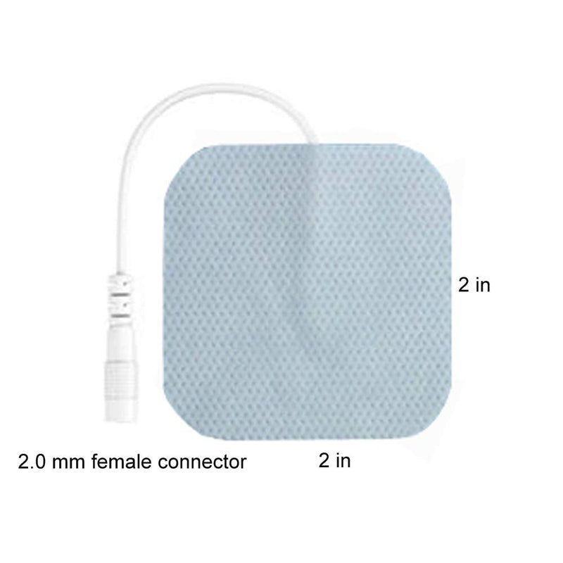 [Australia] - TENS Unit Pads 100Pcs Wired Self-Adhesive Electrodes Premium Replacement Pads for TENS Units - 2x2 Inches (2x2-100Pcs) 2x2-100pack 