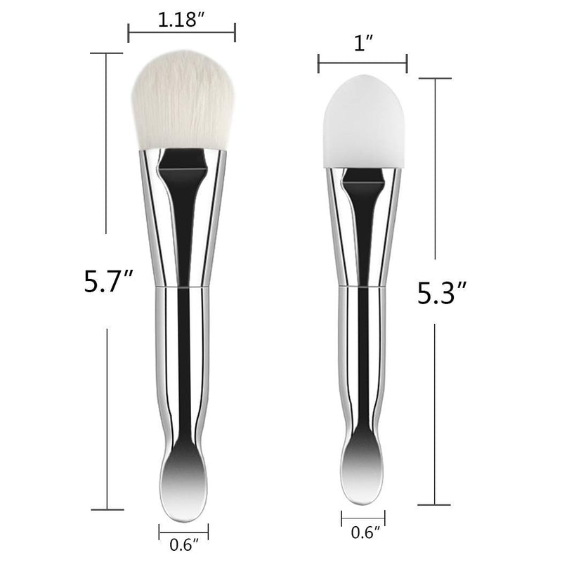 [Australia] - Face Makeup Brush Applicator Double-Ended, 3 Pcs Silicone Makeup Beauty Tool Soft Bristles Facial Mud Makeup Applicator Brush, Hairless Moisturizers Applicator Tools for Mud, Clay, Charcoal Mixed Makeup Style A 