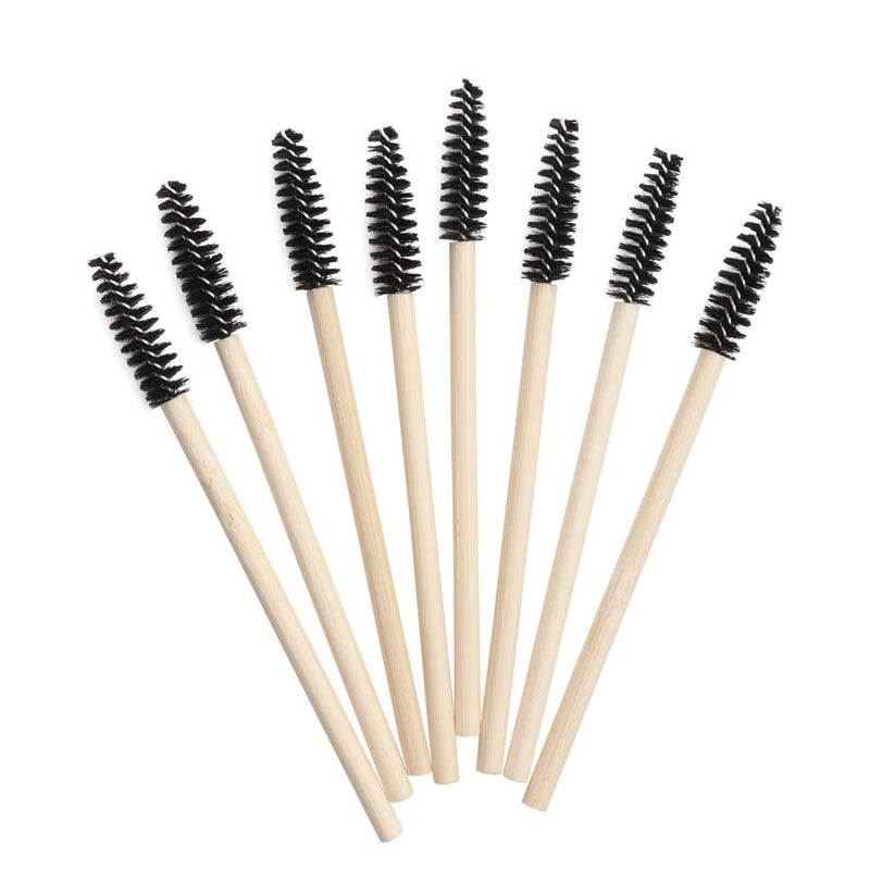 [Australia] - MyAoKuE-UP 100 Pack Bamboo Handle Mascara Wands Disposable Eyelash Brushes Eco-friendly Lash Extension Tool, Black 