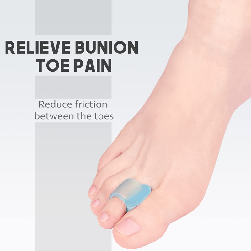 [Australia] - MHSY Toe Separators for Overlapping Toes, 4PCS Gel Bunion Correctors Toes Spacers for Hallux Valgus and Hammer Toe Relieve Pain Blue 