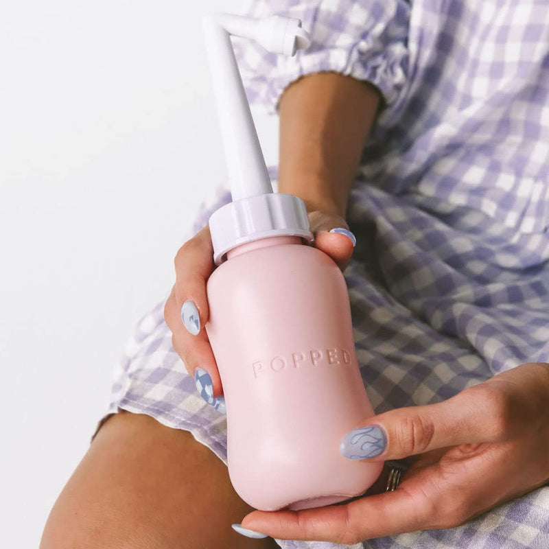 [Australia] - Popped Peri Bottle for Postpartum Care | Portable Travel Bidet for Cleansing After Birth (Pink, 10 fl oz) 