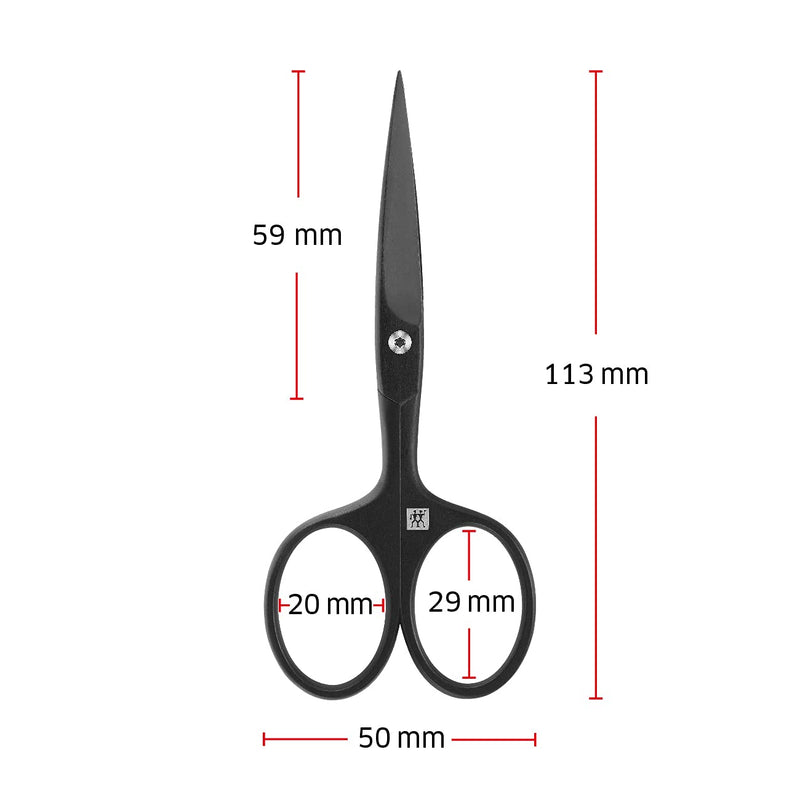 [Australia] - ZWILLING Twinox M Beard Scissors Premium Care Scissors for Men, 115 mm, Carbon Matt Black 