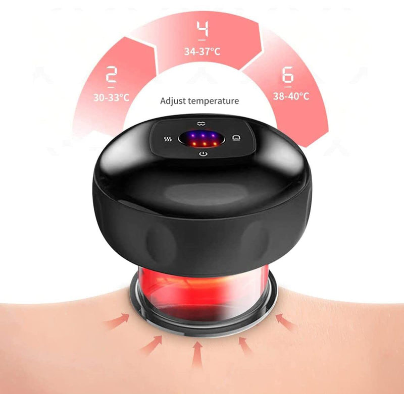 [Australia] - Fulfil Soul Smart 3 in 1 Electric Cupping Therapy Set,12 Level Temperature and Suction, Suitable for Neck, Shoulder and Back Massage, Scraping, Effectively Relieve Pain Blue 