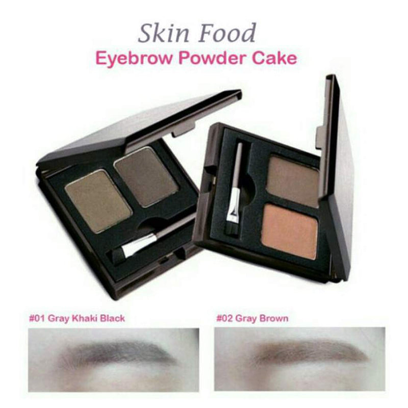 [Australia] - SKINFOOD Choco Eyebrow Powder Cake from Real Cacao - Eyebrow Powder Duo Palette with Minerals - Great Gifts Ideas for Women, Mom, Teacher, Officemate, Sister, Best Friend (#2 Grey Brown) #2 Grey Brown 