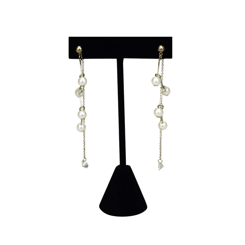 [Australia] - Ikee Design 6 Pcs Set Premium Black Velvet T- Shape Style Earring Display Stand, Earring Stand Jewelry Display for Showroom, Tradeshow, and Showcase Display, 2 1/2”W x 4 1/2"H 