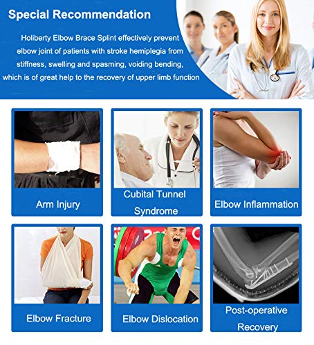 [Australia] - Adult Kid Elbow Brace Splint Cubital Tunnel Syndrome Adjustable Elbow Support Brace Fracture Immobilizer Protector Tennis Arm Stabilizer Night Sleep Elbow Arthritis Tendonitis Pain Relief Splint Wrap Medium, Fit Arm 10-13 inch 