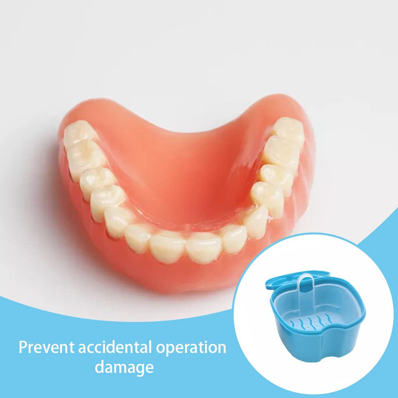 [Australia] - TAORANJU False Teeth Storage Container Orthodontic Retainer Case Denture Box Denture Bath Dental Retainer Box for Elderly and Adult Holder Denture Retainer Storage 
