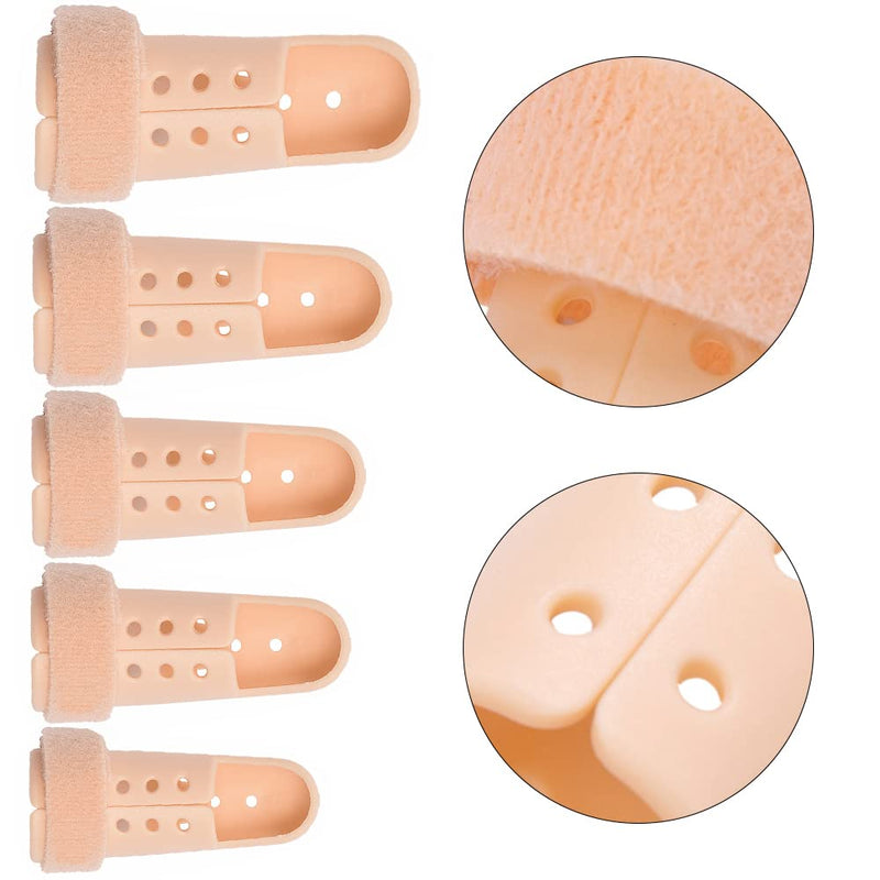 [Australia] - YANWANDEFA 5 Pcs Plastic Finger Support Protector Finger Splint Mallet Trigger Finger Splint Finger Support Protector for Adjustable Finger Immobilizer 