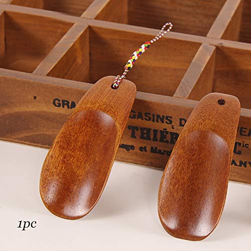 [Australia] - Natural Wooden Shoe Horn with Hanging Strap Spoon Shoes Horn for Men Women Kids 