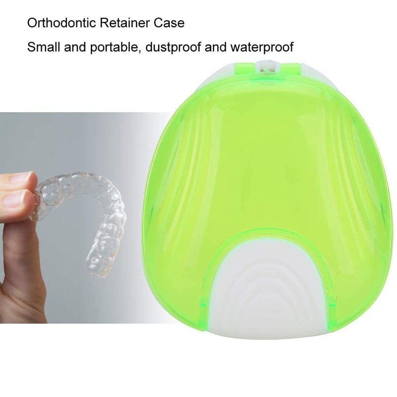 [Australia] - Retainer Case, Portable Large Retainer Cases for Orthodontic Retainer, Invisalign, Mouth Guard and Denture Storage, Tight Snap Lock, Light and Easy (green) green 