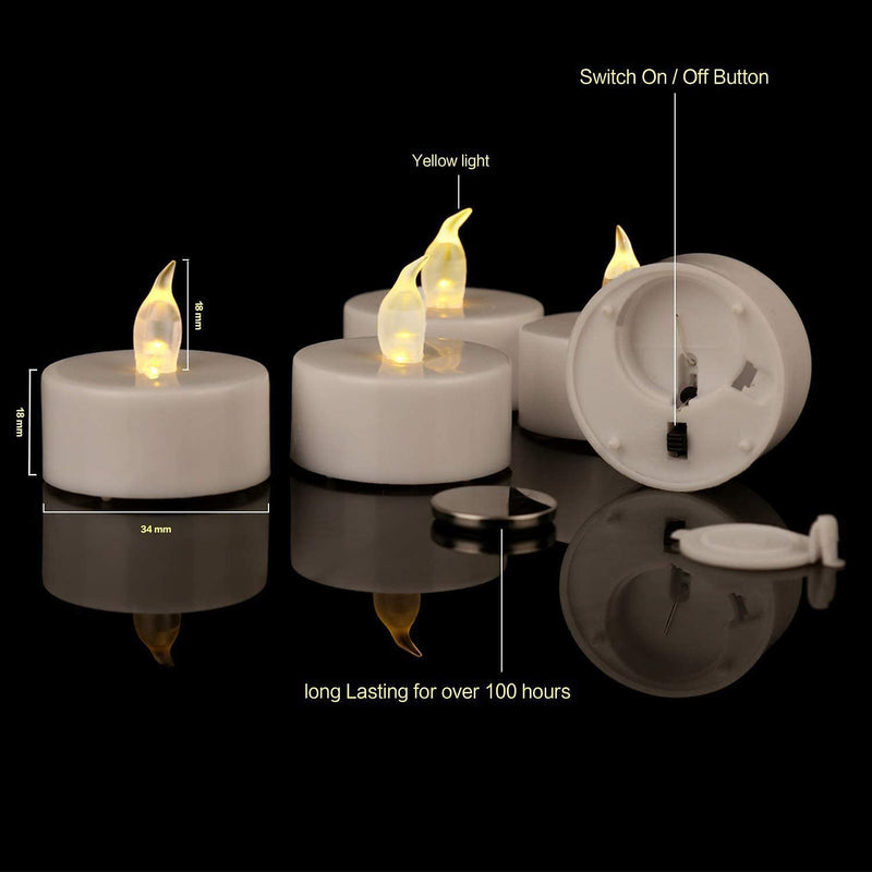 [Australia] - Battery Operated Flameless Tea Lights: 24PACK LED Electric Candles Lamp Realistic and Bright Flickering Holiday Gift Long Lasting for Birthday Wedding Party Home Decoration Warm White 24pack 