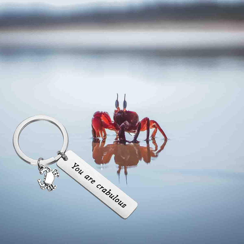 [Australia] - ENSIANTH Funny Crab Keychain You are Crabulous Keychain Crab Jewelry for BFF Traveler Gift Crab Key 