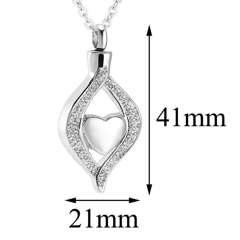 [Australia] - LuxglitterLin Teardrop Eye of My Heart Crystal Cremation Urn Necklace for Human Pet Ashes Holder Memorial Keepsake Pendant Jewelry Papa 