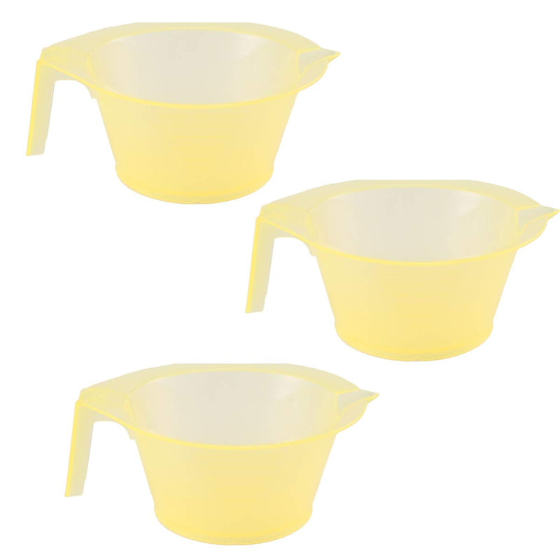 [Australia] - Lurrose 3pcs Hair Dye Bowl Mixing Bowl Kit DIY Hair Colouring Tool Hair Tint Dying Coloring Applicator for Salon Hairdressing Yellow 