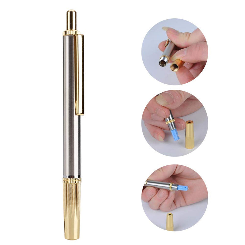 [Australia] - Automatic Blood Lancing Pen, Needle Sticking Automatic Rebound Service Life Adjustable Lancing Device Made of Stainless Steel for Blood Test 