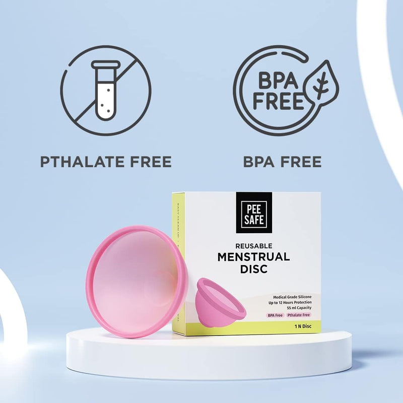 [Australia] - Pee Safe Reusable Menstrual Disc | 1 Reusable Menstrual Disc + 1 Spandex Storage Pouch | Capacity of 55 ml | Made of Medical Grade Silicone 