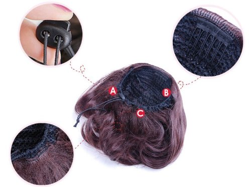 [Australia] - PRETTYSHOP Bun Hair Piece Braid Ponytail Bun Hepburn Bun Scrunchie Updos Black HD2 black #1 HD2 