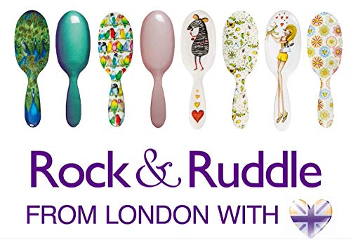 [Australia] - Rock & Ruddle Natural Bristle Hair Brush for Women and Kids (Large, 21cm) - Perfect for Wet or Dry Hair, Detangling Smoothing Blowdrying - Designed & Made in UK - Racing Stripes Design 