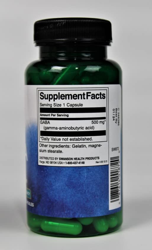 [Australia] - Swanson Amino Acid GABA 500 Milligrams 100 Capsules 1 
