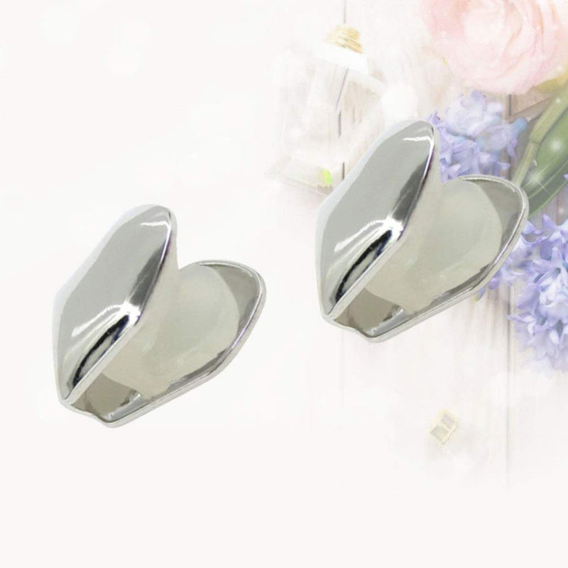 [Australia] - ULTNICE 2pcs Silver Single Tooth Fangs Cap Hip Hop Grills Single Teeth Caps Top Bottom Dental Grill 