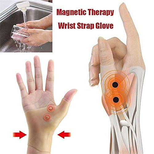 [Australia] - VORCOOL Wrist and Thumb Braces Gel -Wrist Hand Thumb Gloves Waterproof Elastic Silicone Gel Wrist Support Brace for Tenosynovitis Typing Pain Relief 1Pair 