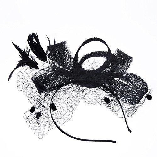 [Australia] - GRACEART Bowknot Fascinator Hats Veil Headband 