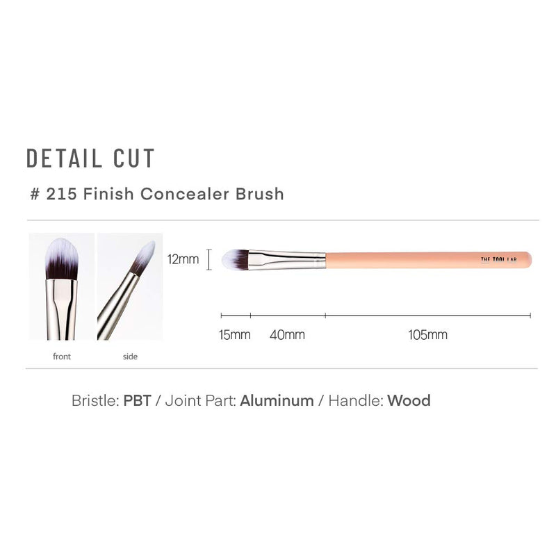 [Australia] - THE TOOL LAB 215 Finish Concealer Brush - Concealer Foundation Brush Corrector Makeup Brush -Premium Quality Synthetic Dense Bristles Cosmetic 