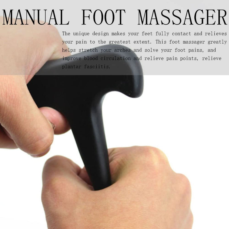 [Australia] - Trigger Point Massager T Type Trigger Point Natural Hot Stones Massage Black Manual Foot Massager Suitable for Pressure Point Massage Feet Neck Face Back 