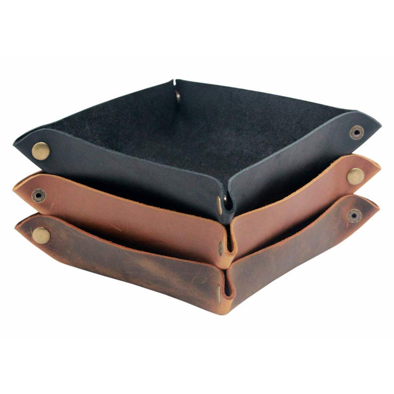 [Australia] - boshiho Valet Tray for Men, Leather Jewelry Catchall Key Phone Coin Box Change Caddy Bedside Storage Box (Crazy Horse Leather - Light Brown) Crazy Horse Leather - Light Brown 