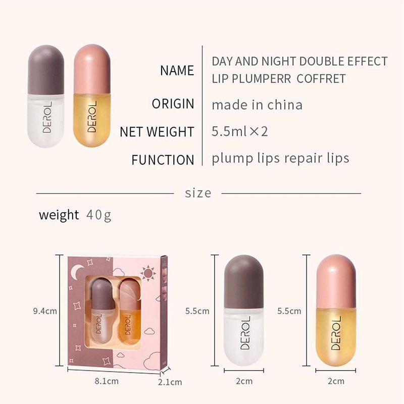 [Australia] - Lip Plumper Set Natural Makeup Plumping Lip Gloss Lip Care Serum Kit Lip Plumper Lip Enhancer For Fuller Hydrated Beauty Lips 2 Pcs 