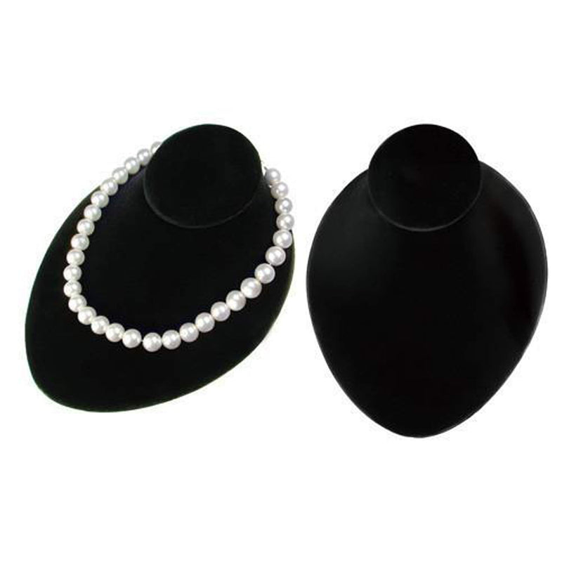 [Australia] - Mooca Black Velvet Lay Down Necklace Bust Display Jewelry Display Necklace Chain Jewelry Bust Display Holder Stand, 2 Pcs, Black Velvet 