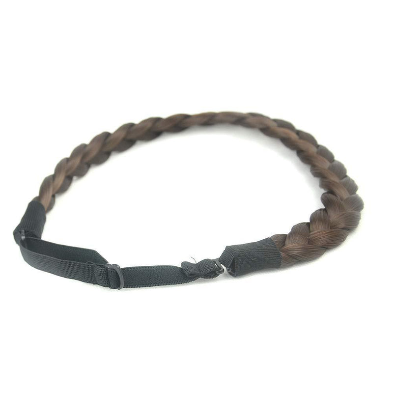 [Australia] - BOBIYA 3 Strands Synthetic Hair Braided Headband Classic Chunky Wide Plaited Braids Elastic Stretch Hairpiece for Women Girl Beauty Accessory, 55g (Chestnut) Chestnut 