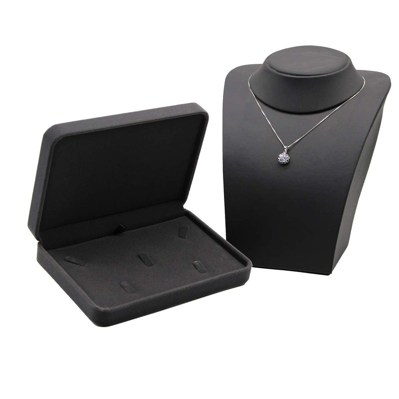 [Australia] - JunningGor Wedding Jewelry Sets Velvet Box Necklace Earring Ring Display Case Storage Holder (Deep Gray) Deep Gray 