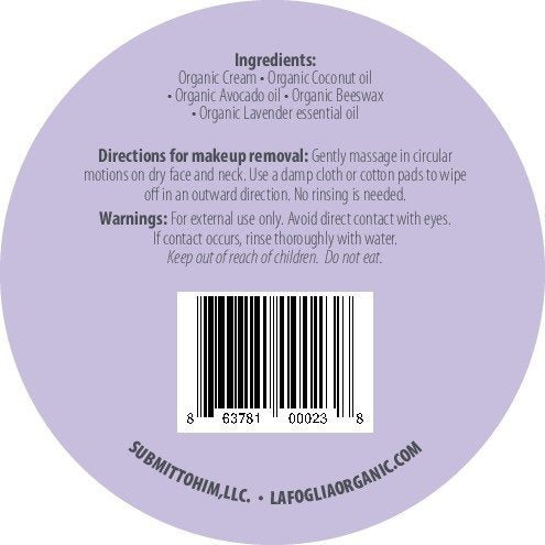 [Australia] - La Foglia Lavender Makeup Remover (Made In USA)100% Organic Lavender Makeup Removal and Face, Body Cream With Pure all Natural Ingredients - 6 Ounces 