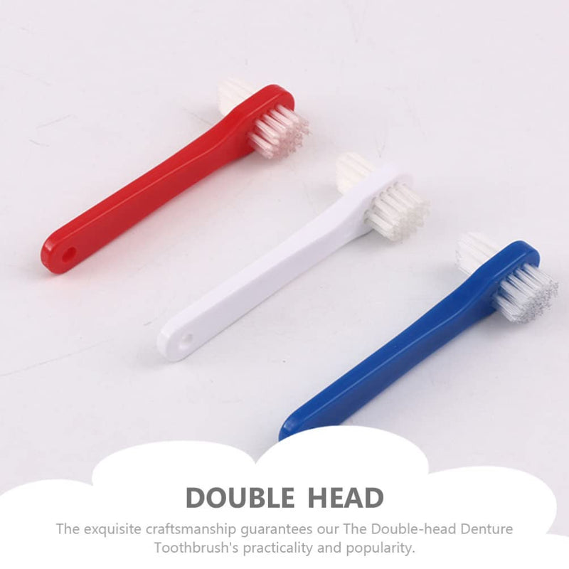 [Australia] - Artibetter Denture Dual Head Toothbrushes Hard Denture Cleaning Brush Denture Cleaning Brush False Teeth Brush Toothbrush for False Teeth Cleaning 
