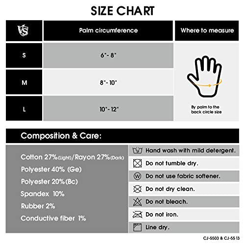 [Australia] - Vital Salveo Full Finger Touchscreen Arthritis Gloves NonSlip Carpal Tunnel-Pair-Light Grey-M Light Grey Full Finger-M 