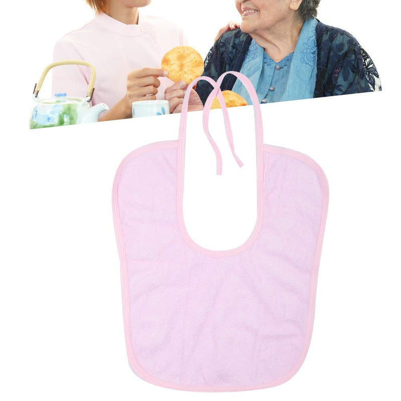 [Australia] - Adult Bibs,Waterproof Adult Elder Mealtime Apron with Adjustable Strap, Washable Dinning Aid Clothes Protector for Elderly, Seniors(Pink-31*42) Pink-31*42 
