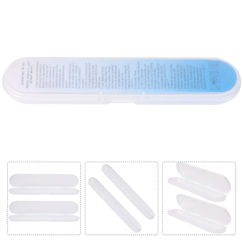 [Australia] - EXCEART 2Pcs Thermometer Case Plastic Digital Thermometer Storage Box Thermometer Containers for Baby Adult 14.5x3x1.5cm (Transparent Color) 