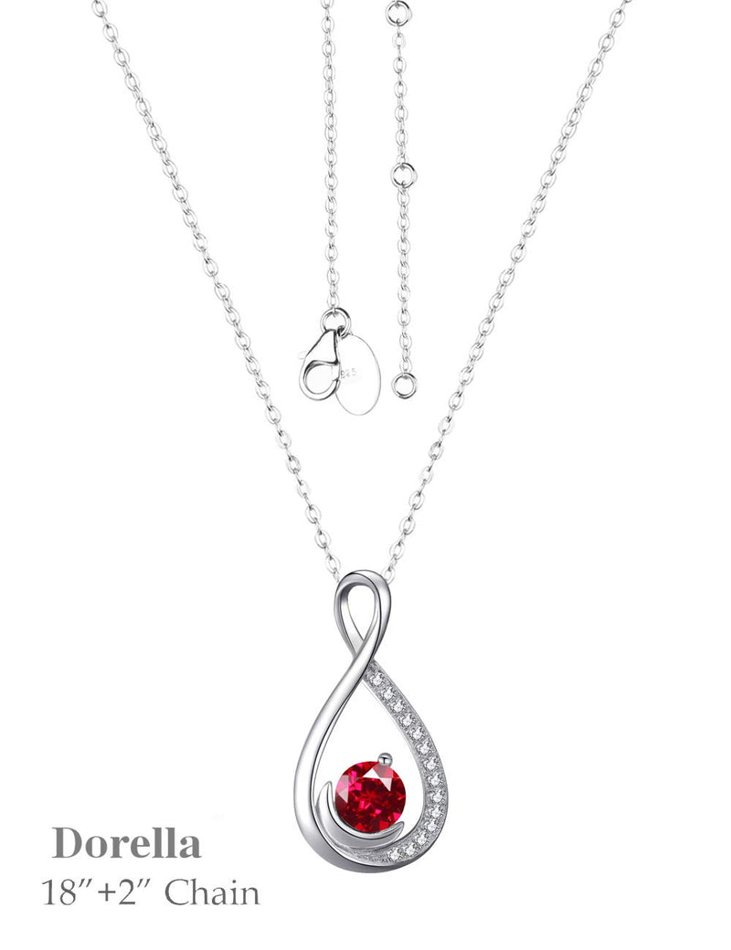 [Australia] - Ruby Necklace for Women Teen Girls Birthday Gifts Jewelry for Mom Wife Endless Love Pendant Daughter Sterling Silver Infinity Necklace Gifts for Her Anniversary 