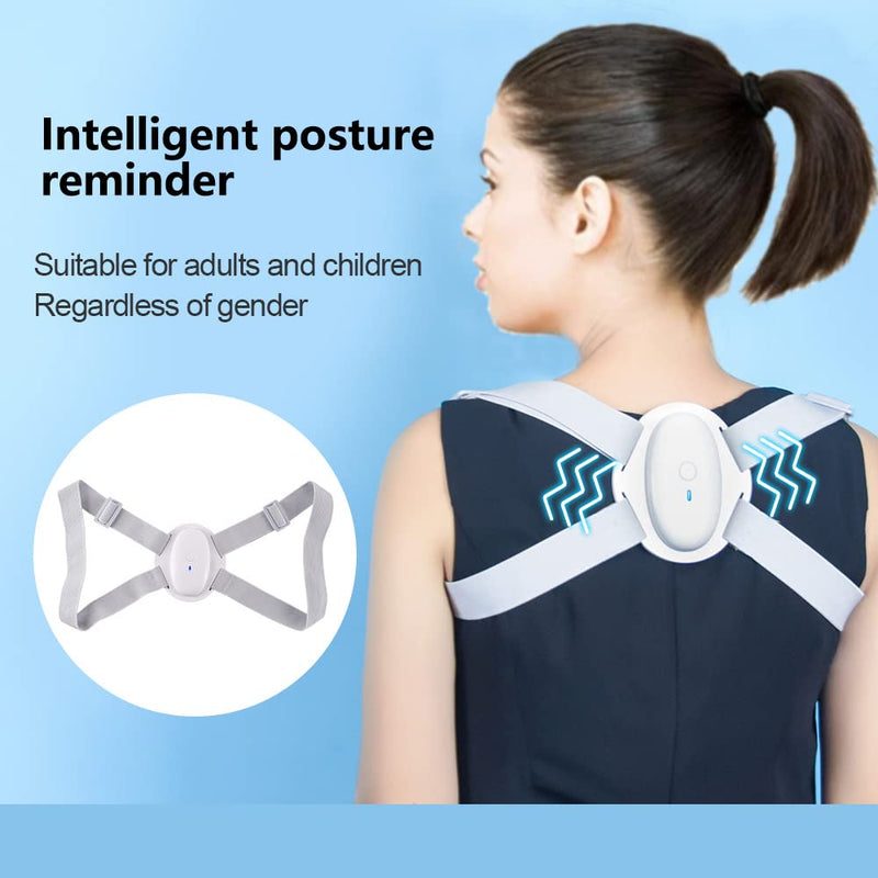 [Australia] - Smart Posture Corrector, Upper Back Brace with Vibration Intelligent Posture Reminder, Posture Trainer for Women/Kids/Men, Prevent Humpback, Help to Keep Right Posture to Develop a Good Habit (Gray) 