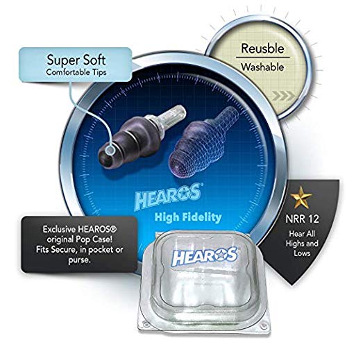 [Australia] - HEAROS High Fidelity Series Ear Plugs for Comfortable Long Term Use with Free Case, 1 Pair 