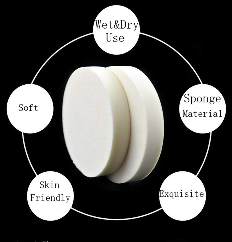 [Australia] - 4PCS Women Girls Soft White Large Makeup Blender Cosmetic Eye Face Body Skin Care Foundation Primer Concealer Puff Sponges Uses for Dry and Wet - 3.54" Diameter 