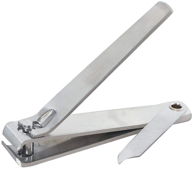 [Australia] - ForPro Flat Jaw Toe Nail Clippers, Stainless Steel, Heavy Duty Flat Edge Toenail Cutter with Built-in Nail File, 12-Count 