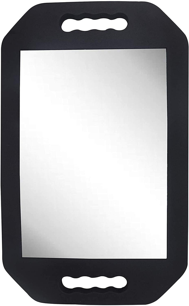 [Australia] - Hairdresser or Barber Black Foam Back Mirror - Lightweight - Two-Handles - 41 x 25 cm 