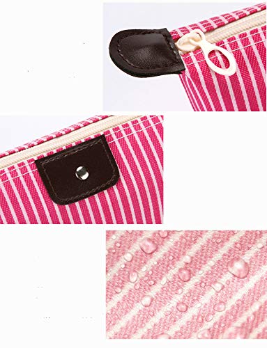 [Australia] - USUNQE Pack of 6 Striped Cosmetic bag Makeup Organizer with Zipper for Travel Home Outdoor 