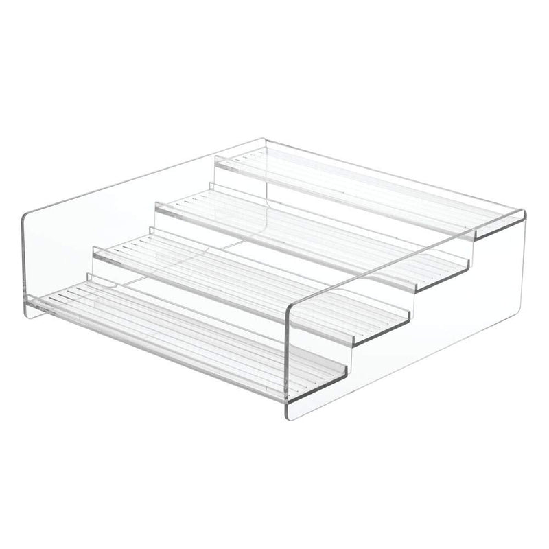 [Australia] - mDesign Plastic Bathroom Storage Organizer Shelf for Cabinet, Vanity, Countertop - Holds Vitamins, Supplements, Medicine Bottles, Essential Oils, Nail Polish, Cosmetics - 4 Levels - Clear 