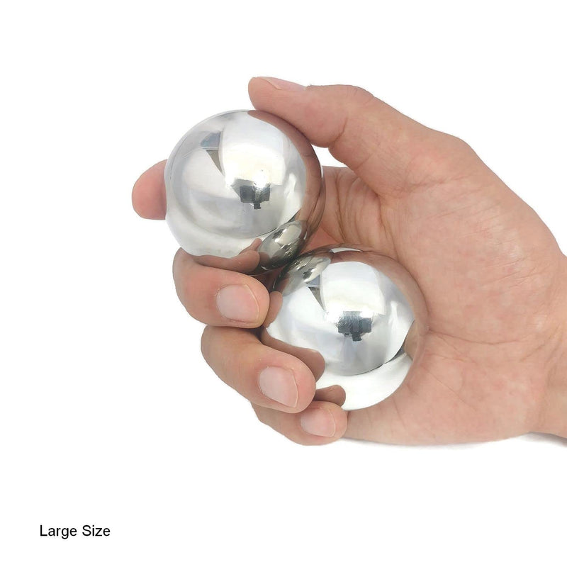 [Australia] - Top Chi Stainless Steel Chiming Baoding Balls for Hand Therapy, Exercise, and Stress Relief (Large 2.1 Inch) 
