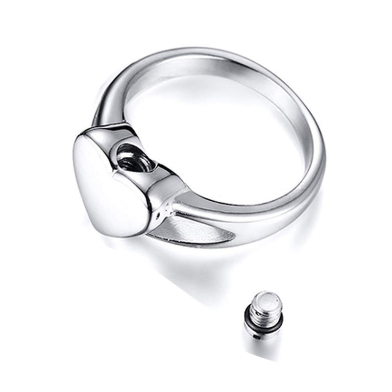 [Australia] - MEMORIALU Stainless Steel Heart Shape Urn Ring for Ashes Cremation Memorial Jewelry 9 