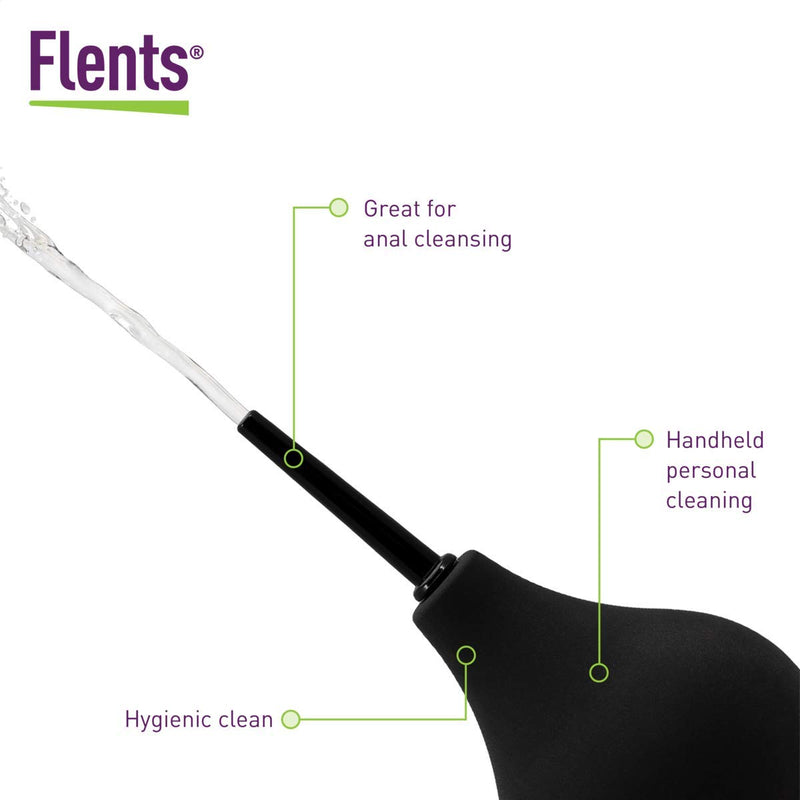 [Australia] - Flents Enema Douche Silicone Bulb for Men and Women, Black Enema Bulb - Black 