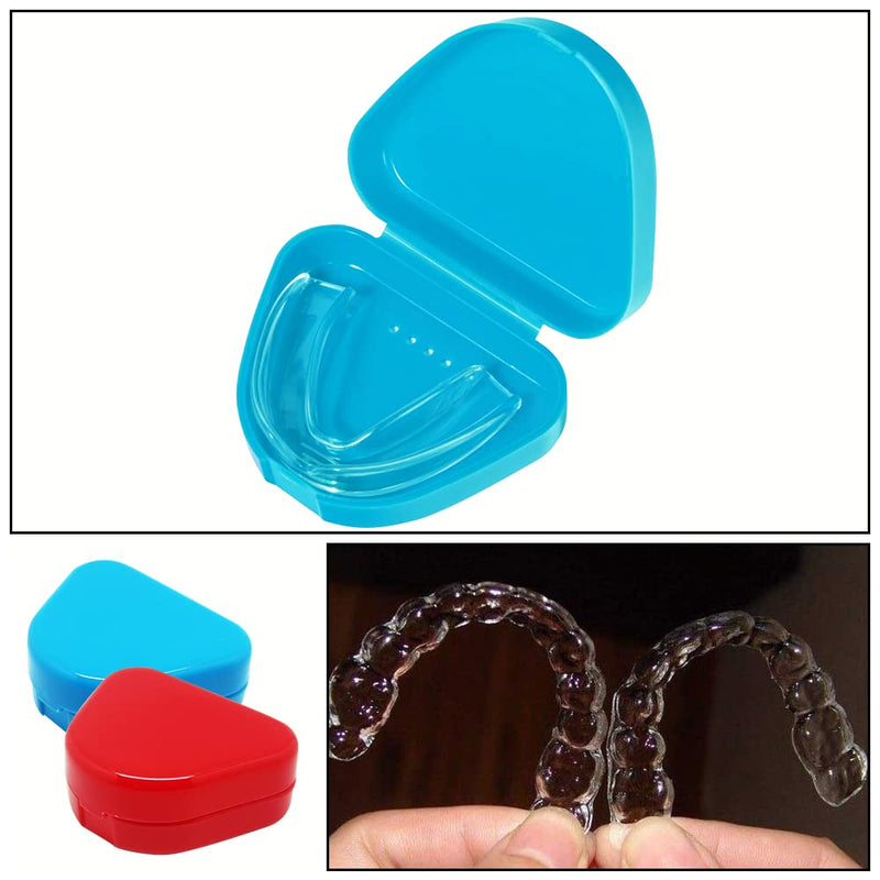 [Australia] - 2 Pcs Retainer Cases with Vent Holes Orthodontic Dental Retainer Boxs Denture Storage Containers for Denture Braces Mouth Guard 